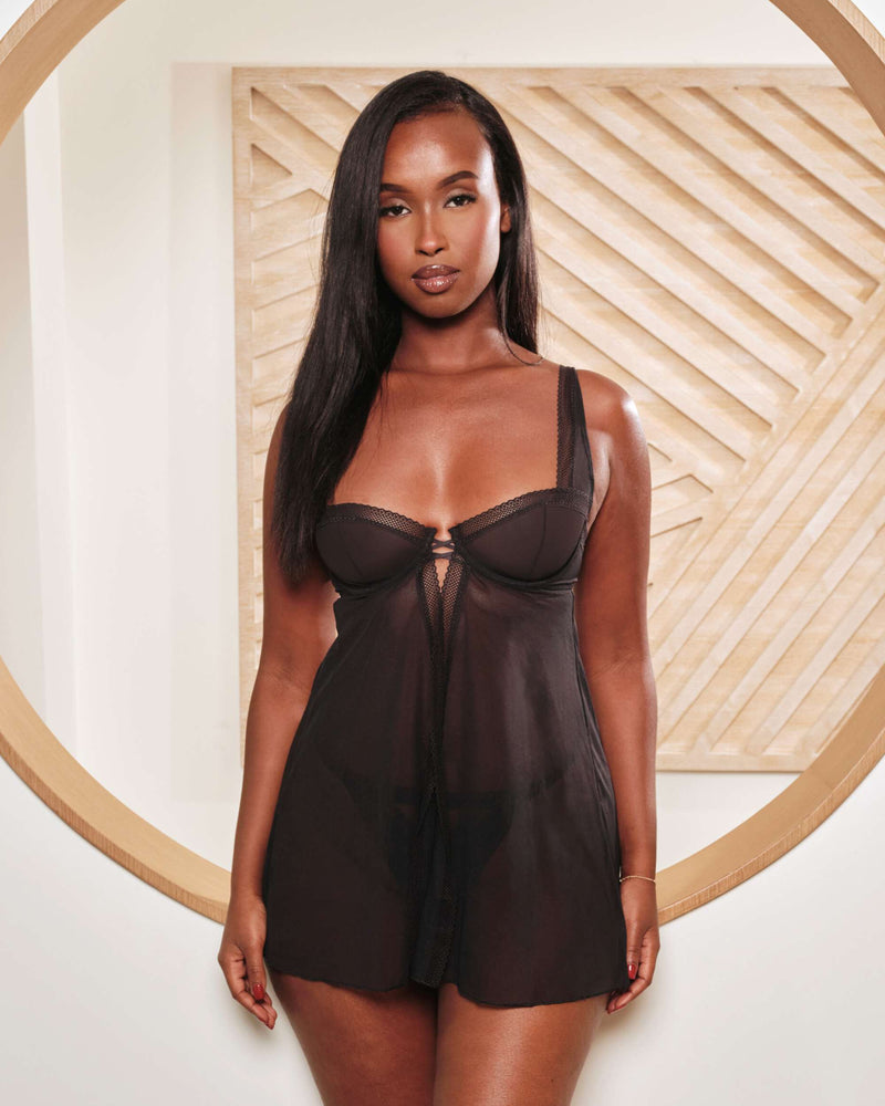 Brookell Strappy Harness Teddy Black