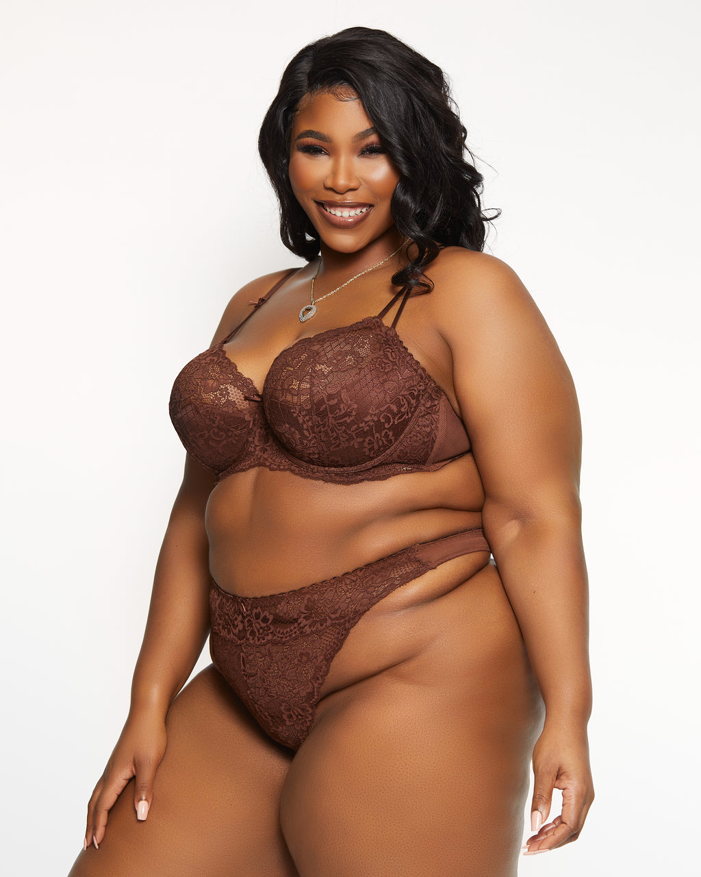 nude floral lace bra and panty set curvy