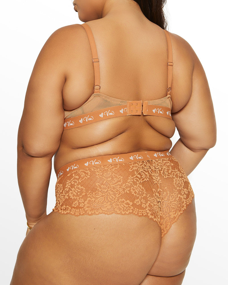 Love, Vera Rose Lace Thong Candy Apple Red